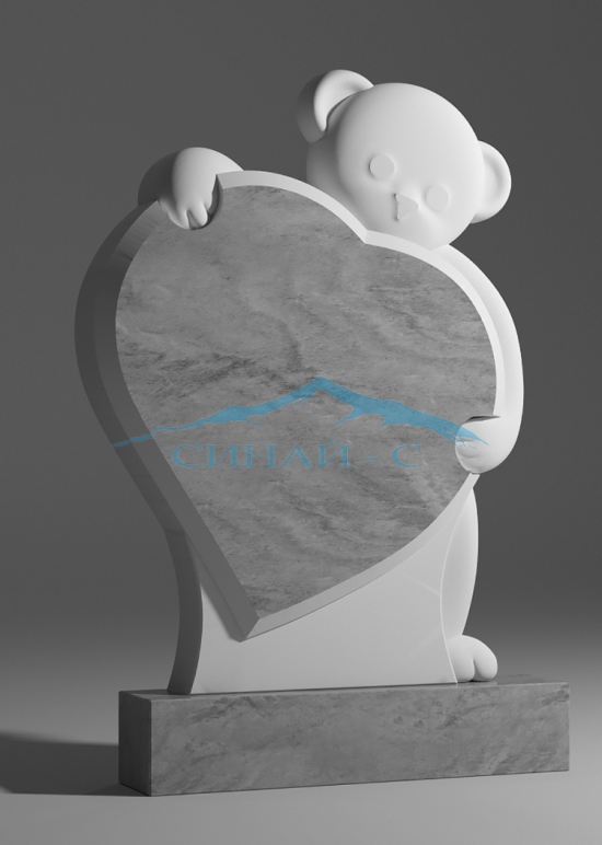 Мраморный памятник "Косолапый мишка"