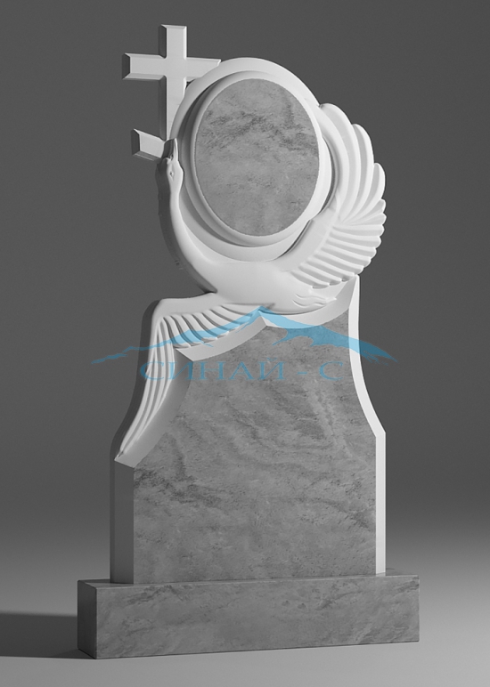Мраморный памятник "Образ лебедя"