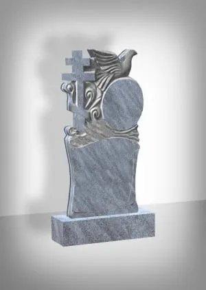Мраморный памятник "Голубь и крест"
