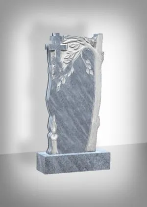 Мраморный памятник "Берёзка и свеча"