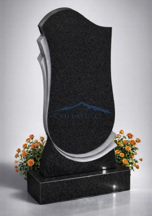 Гранитный памятник "Классическая волна с лучами"