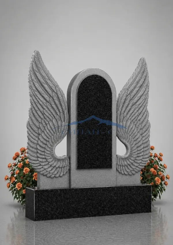 Гранитный памятник "Крылья памяти"