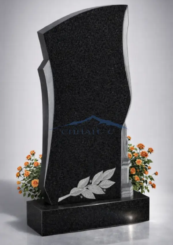 Гранитный памятник "Свеча и лавровая ветвь"