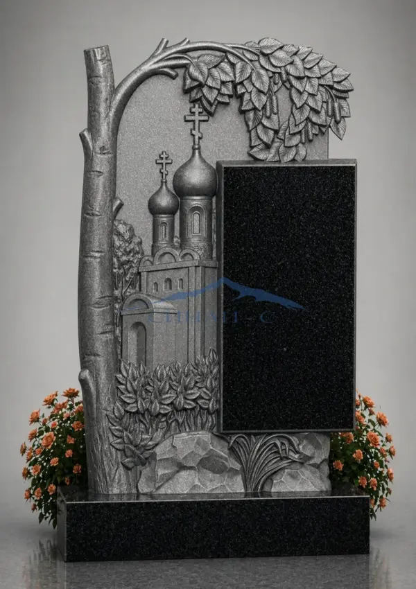 Гранитный памятник "Тишина у храма"