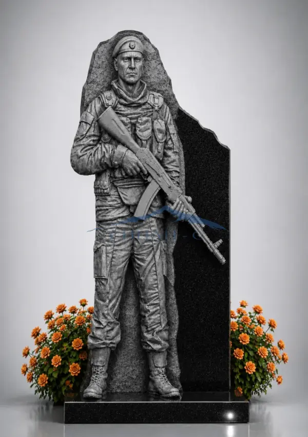 Гранитный памятник "Воин памяти"