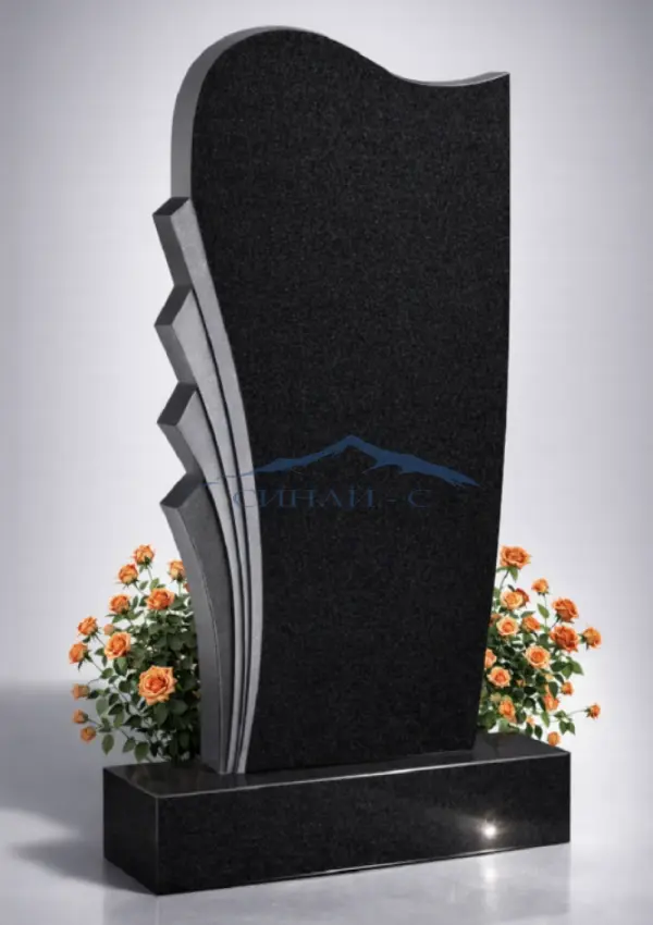 Гранитный памятник "Волна и полированные лучи "