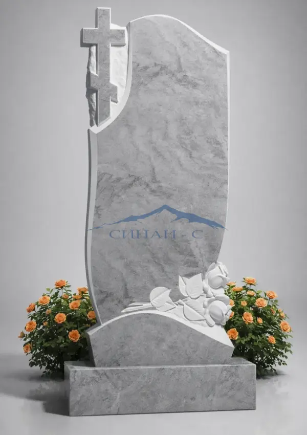 Мраморный памятник "Бессмертные розы"