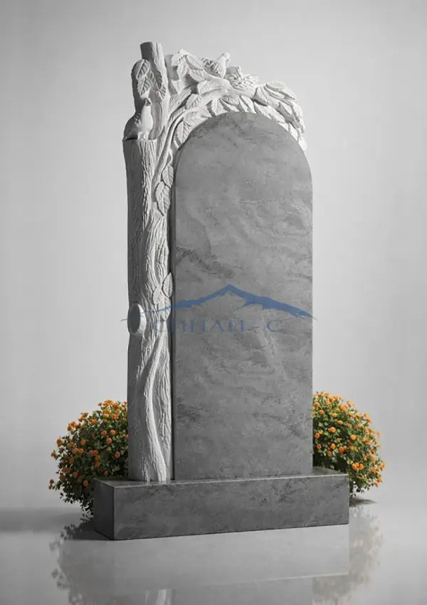 Мраморный памятник "Родная береза"