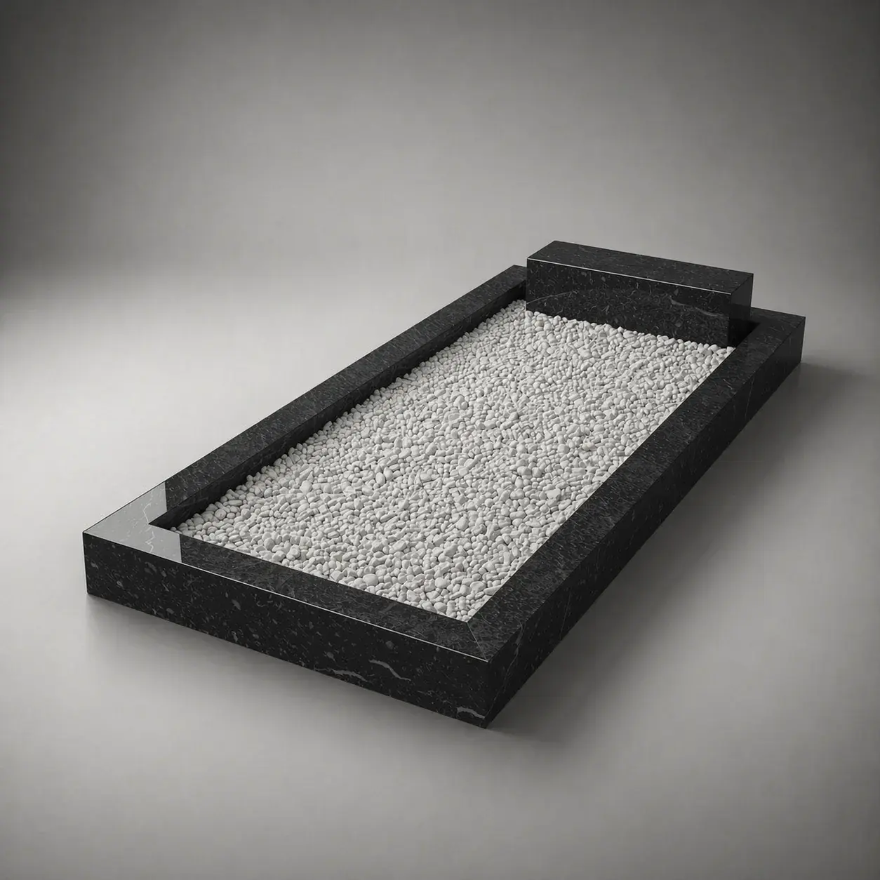 Засыпка белой мраморной крошкой могильного участка